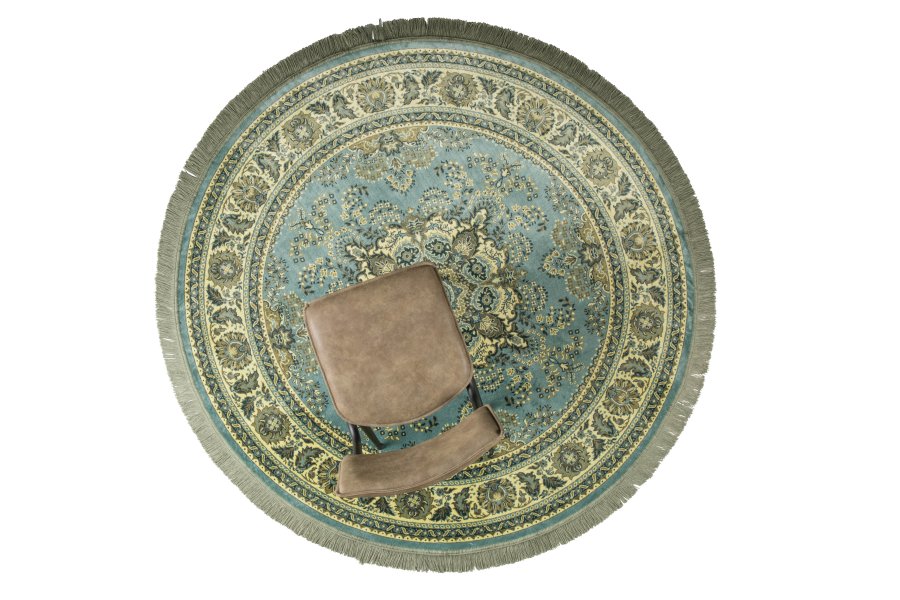 DUTCHBONE Bodega Teppich, rund – grünes Acryl, Polyester, Viskose (175)