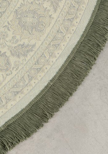 DUTCHBONE Bodega Teppich, rund – grünes Acryl, Polyester, Viskose (175)