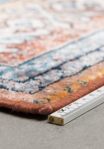 DUTCHBONE Mahal gulvtppe, rektangulr - bl og mursen bomuld, polyester, rayon (200X300)