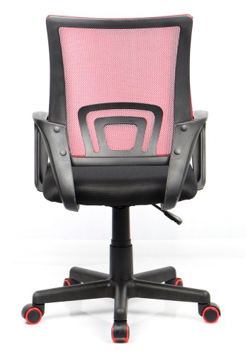 Tinos kontorstol, m. armln - sort og rd nylon fleece