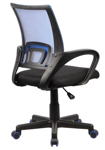 Tinos kontorstol, m. armln - sort og bl nylon fleece