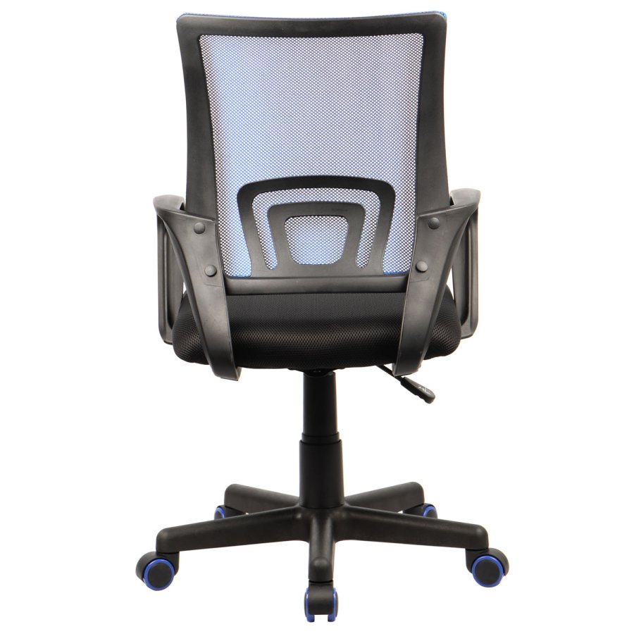 Tinos kontorstol, m. armln - sort og bl nylon fleece