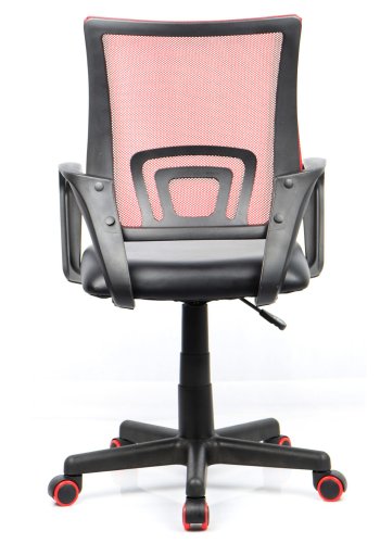 Offal Bürostuhl, mit Armlehnen - schwarzes und rotes Nylonfleece und PU