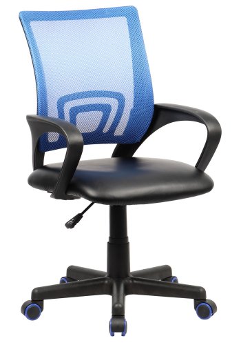 Offal Bürostuhl, mit Armlehnen – schwarzes und blaues Nylonfleece und PU