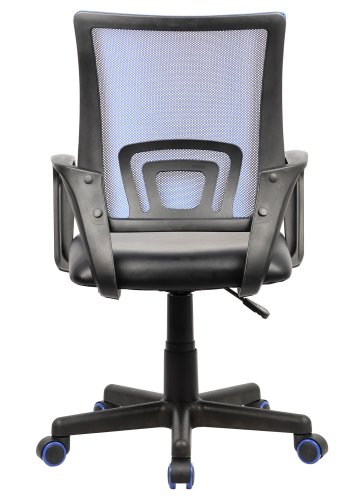 Offal Bürostuhl, mit Armlehnen – schwarzes und blaues Nylonfleece und PU