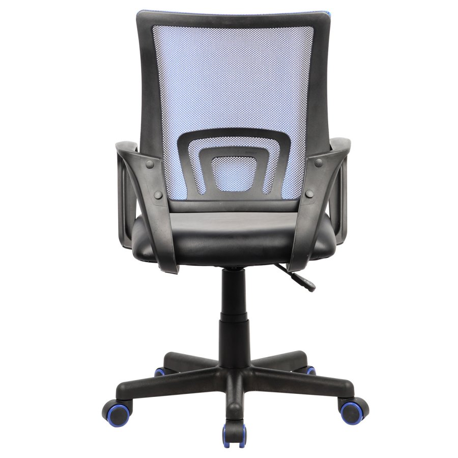 Offal Bürostuhl, mit Armlehnen – schwarzes und blaues Nylonfleece und PU