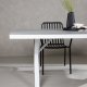 VENTURE DESIGN Garcia Gartentisch, rechteckig – hellgraues Aintwood und weißes Aluminium (100x200)