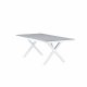 VENTURE DESIGN Garcia Gartentisch, rechteckig – hellgraues Aintwood und weißes Aluminium (100x200)