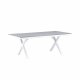 VENTURE DESIGN Garcia Gartentisch, rechteckig – hellgraues Aintwood und weißes Aluminium (100x200)