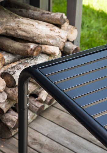 VENTURE DESIGN Borneo utendrs salongbord, firkantet - svart aluminium (70x70)