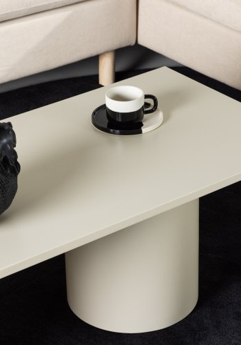 VENTURE DESIGN Sandvika salongbord, rektangulrt - blank beige MDF (120x50)