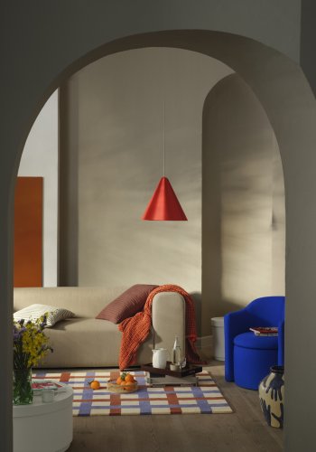 BROSTE COPENHAGEN Skjrt taklampe - gresskar oransje stl