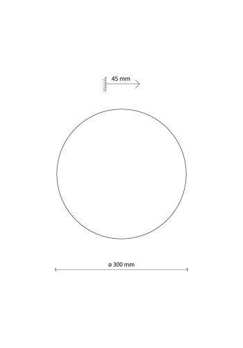 TK Luna vegglampe 300, rund - hvit metall