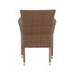 VENTURE DESIGN Malina hagestol, med armlener og stoffpute - naturlig polyrattan og beige aluminium