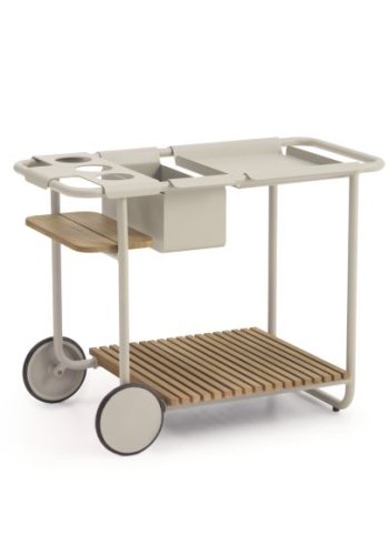 Santorini barbord, med brett S og L og L og flaskekjler - sandaluminium (90,4x46,5)