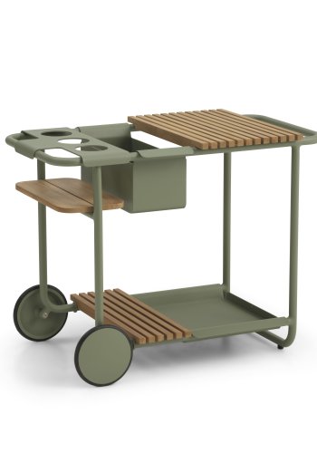 Santorini barbord, med brett S og L og L og flaskekjler - stvete olivengrnn aluminium (90,4x46,5)
