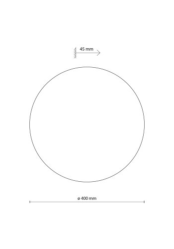 TK Luna vegglampe 400, rund - sort metall