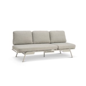 Santorini Sofa, mit Kissen – Sandstoff und Sandaluminium