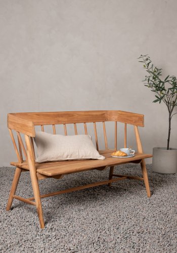 VENTURE DESIGN Split havebnk, m. rygln og armln - natur teaktr (132x58)