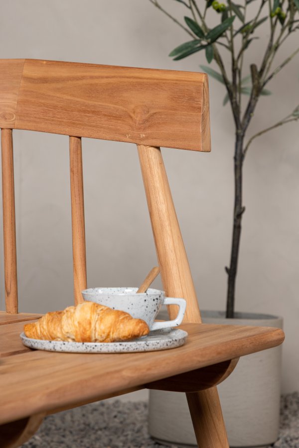 VENTURE DESIGN Split havebnk, m. rygln og armln - natur teaktr (132x58)