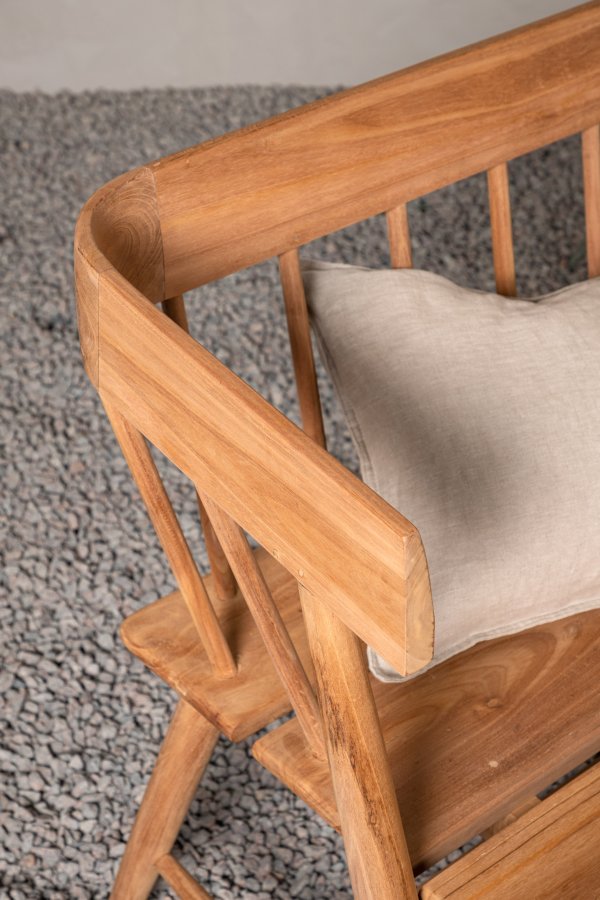 VENTURE DESIGN Split havebnk, m. rygln og armln - natur teaktr (132x58)