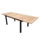 VENTURE DESIGN Panama hagebord, med tilleggsplate - naturlig teak og svart aluminium (224/324x100)