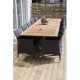 VENTURE DESIGN Panama hagebord, med tilleggsplate - naturlig teak og svart aluminium (224/324x100)