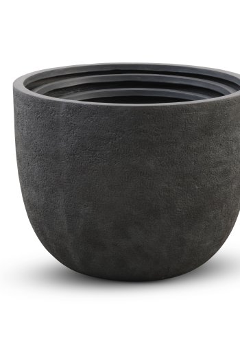 Kaktus utendrspotte, rund - antrasittgr fibersement (80/90/100) (sett med 3)