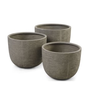 Kaktus udendrs potte, rund - gr fibercement (80/90/100) (st med 3)
