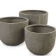 Kaktus utendrspotte, rund - gr fibersement (80/90/100) (sett med 3)