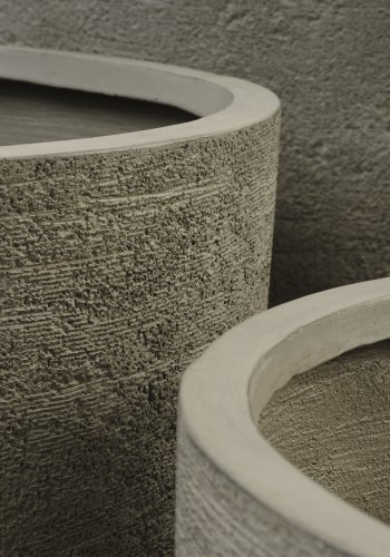 Kaktus utendrspotte, rund - gr fibersement (80/90/100) (sett med 3)