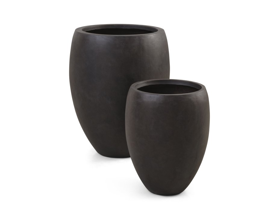 Dahlia udendrs potte, rund - brun fibercement (46/67) (st med 2)