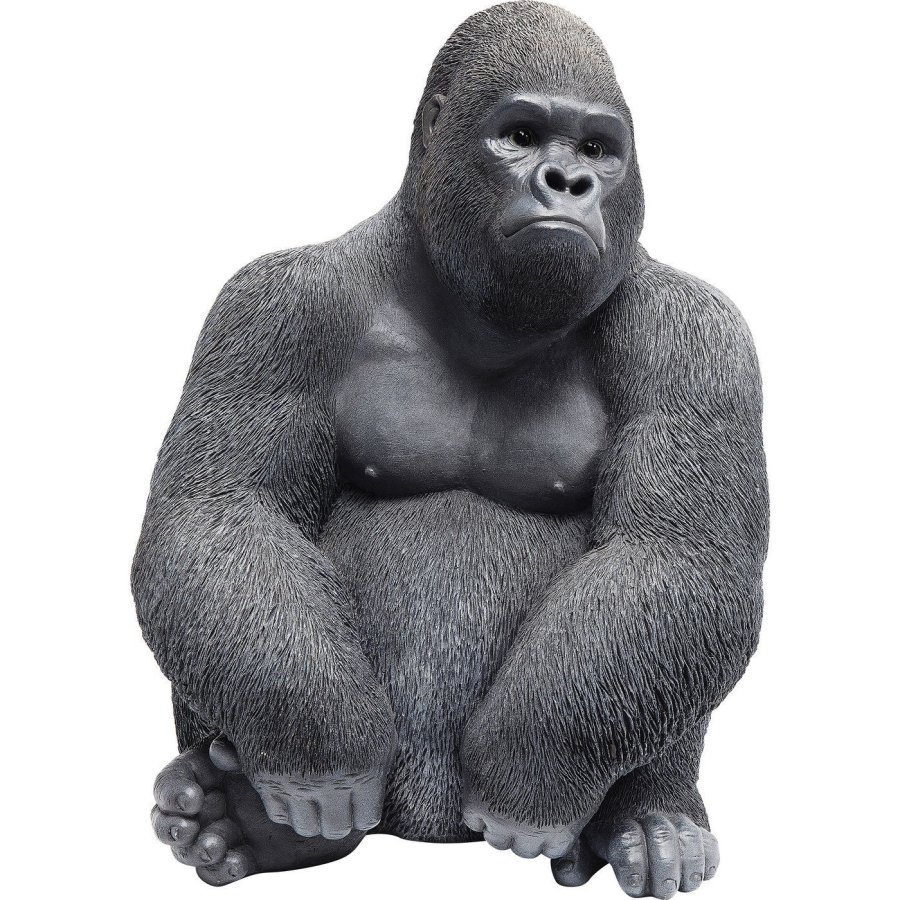 KARE DESIGN Monkey Gorilla Sideskulptur - svart/gr polyresin (H 38,5)