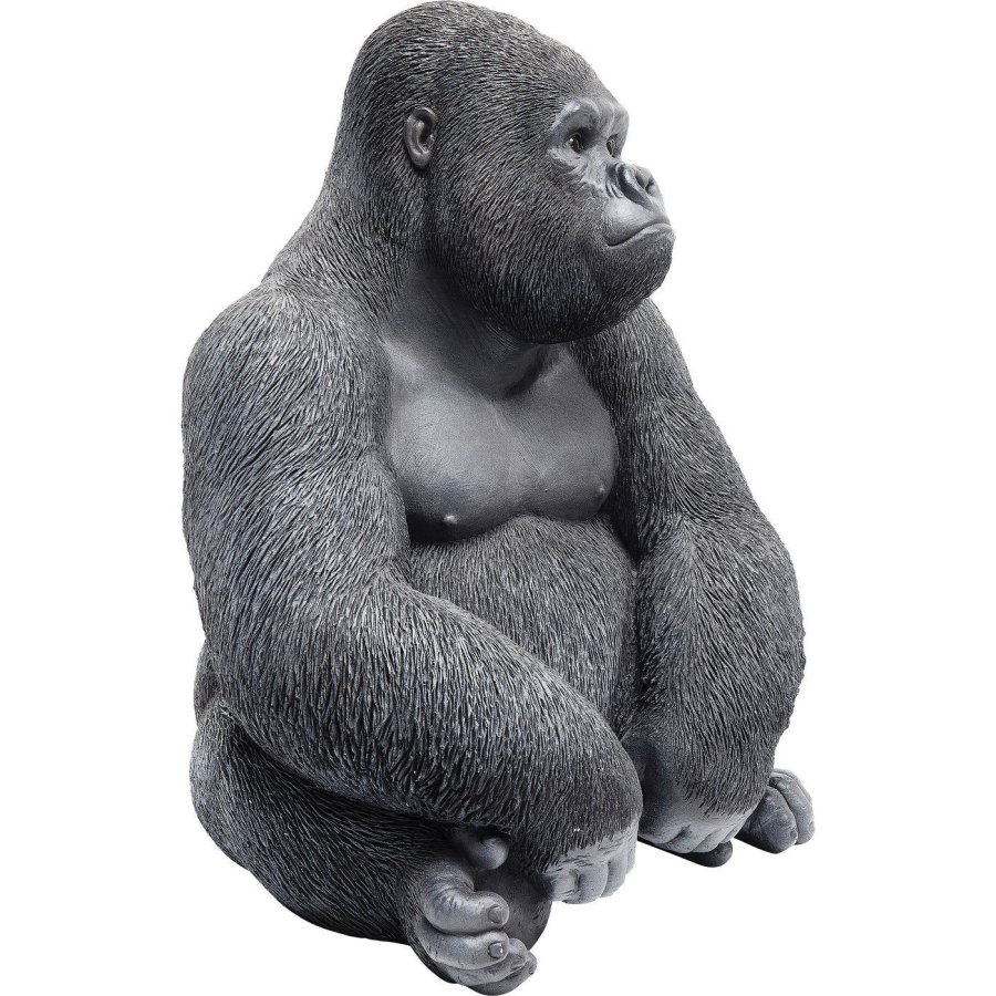 KARE DESIGN Monkey Gorilla Sideskulptur - svart/gr polyresin (H 38,5)