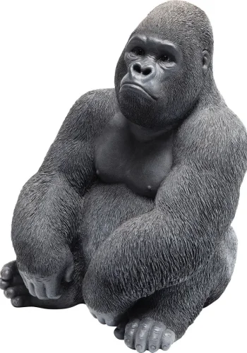 KARE DESIGN Monkey Gorilla Sideskulptur - svart/gr polyresin (H 38,5)