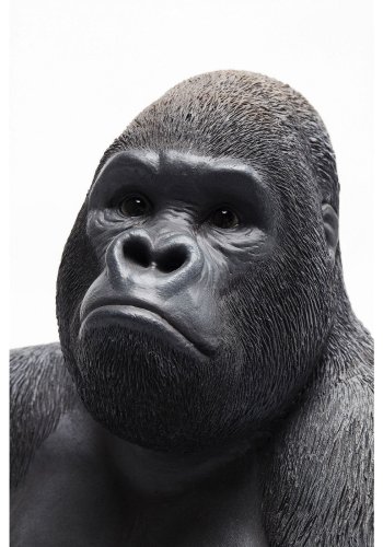 KARE DESIGN Monkey Gorilla Sideskulptur - svart/gr polyresin (H 38,5)