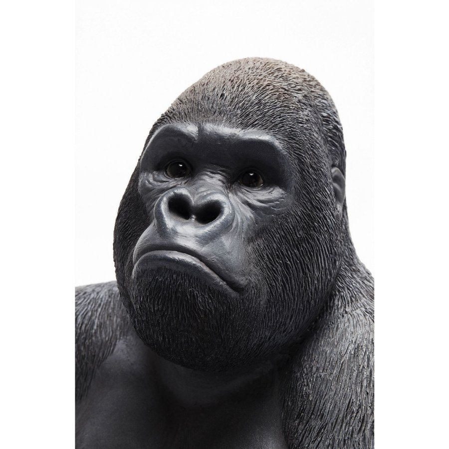 KARE DESIGN Monkey Gorilla Sideskulptur - svart/gr polyresin (H 38,5)