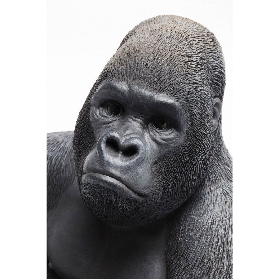 KARE DESIGN Monkey Gorilla Sideskulptur - svart/gr polyresin (H 38,5)