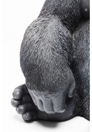 KARE DESIGN Monkey Gorilla Sideskulptur - svart/gr polyresin (H 38,5)
