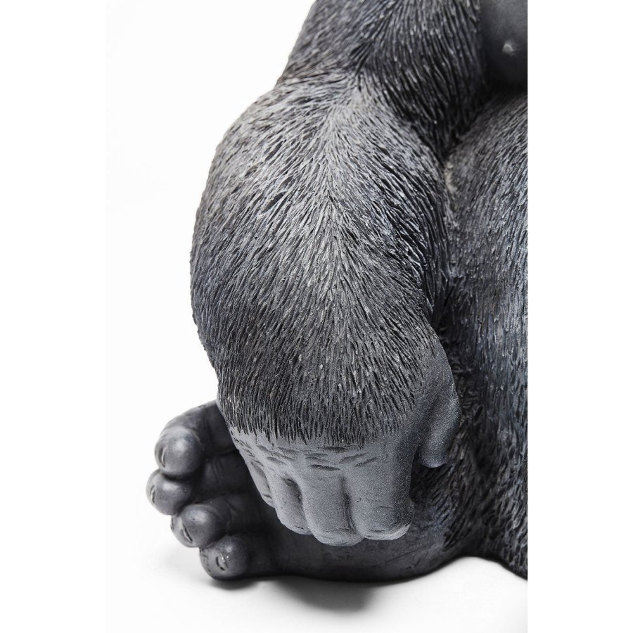 KARE DESIGN Monkey Gorilla Sideskulptur - svart/gr polyresin (H 38,5)