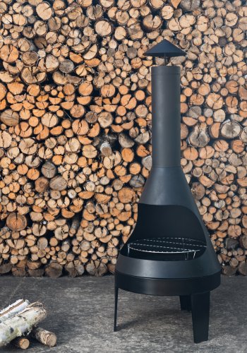 VENTURE DESIGN Marongo trdgrdskamin/grill, rund - svart stl