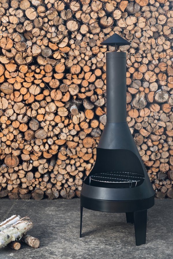 VENTURE DESIGN Marongo trdgrdskamin/grill, rund - svart stl