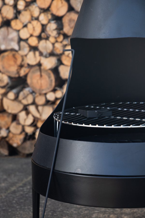 VENTURE DESIGN Marongo trdgrdskamin/grill, rund - svart stl