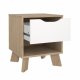 TVILUM Ikast Nachttisch 1 Schublade, Jackson Hickory / Weiß, 40,2 x 39,8 x 47,4 cm