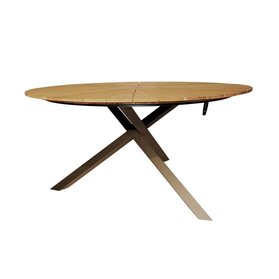 VENTURE DESIGN rundt Mexico hagebord - naturlig teak og svart aluminium (140)