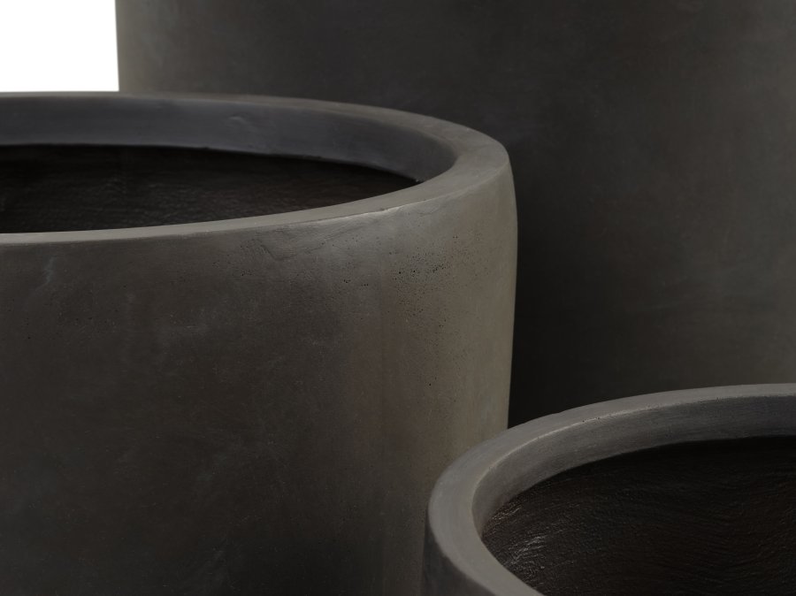 Chili utendrspotte, rund - brun fibersement (51/65/80) (sett med 3)