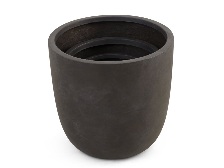 Chili utendrspotte, rund - brun fibersement (51/65/80) (sett med 3)