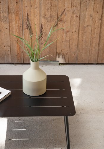 VENTURE DESIGN Lina utendrs salongbord, rektangulrt - svart aluminium (60x100)
