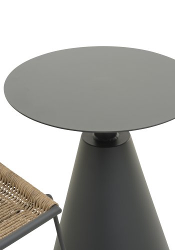 Cos utendrs kafébord, rundt - antrasittgrtt aluminium (50)