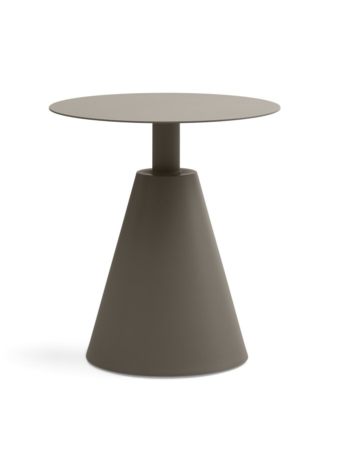 Cos Outdoor-Cafétisch, rund – steingraues Aluminium (50)